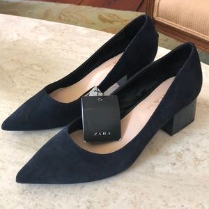 Zara suede block heels
